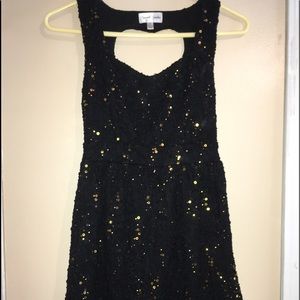 Black Dress w/ Gold Sequences